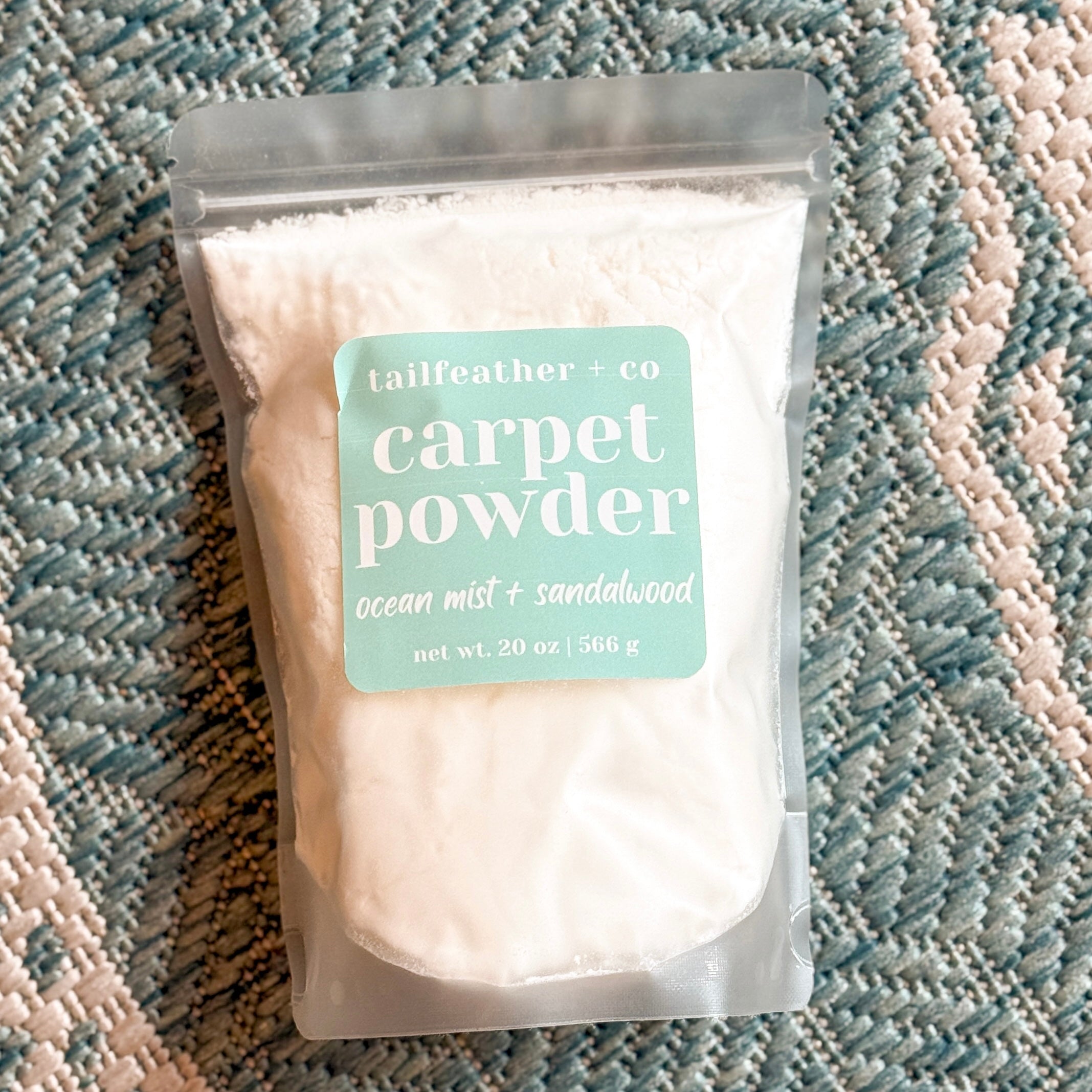 Ocean Mist + Sandalwood | Carpet + Upholstery Powder – tailfeather + co