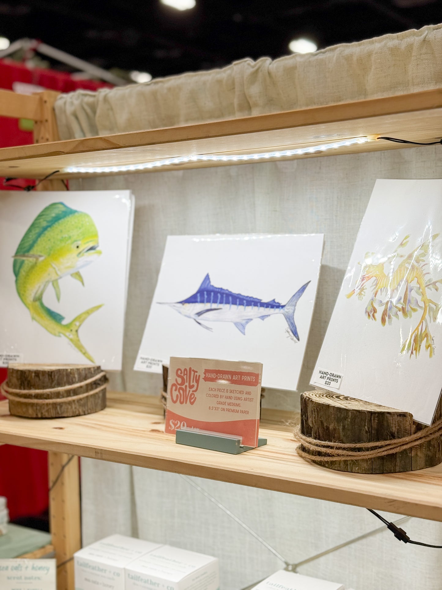 Hand-Drawn Coastal Art Prints (8x10)