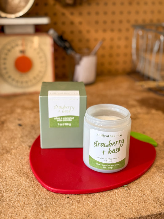 Strawberry + Basil | 8oz Candle | SOS Collection