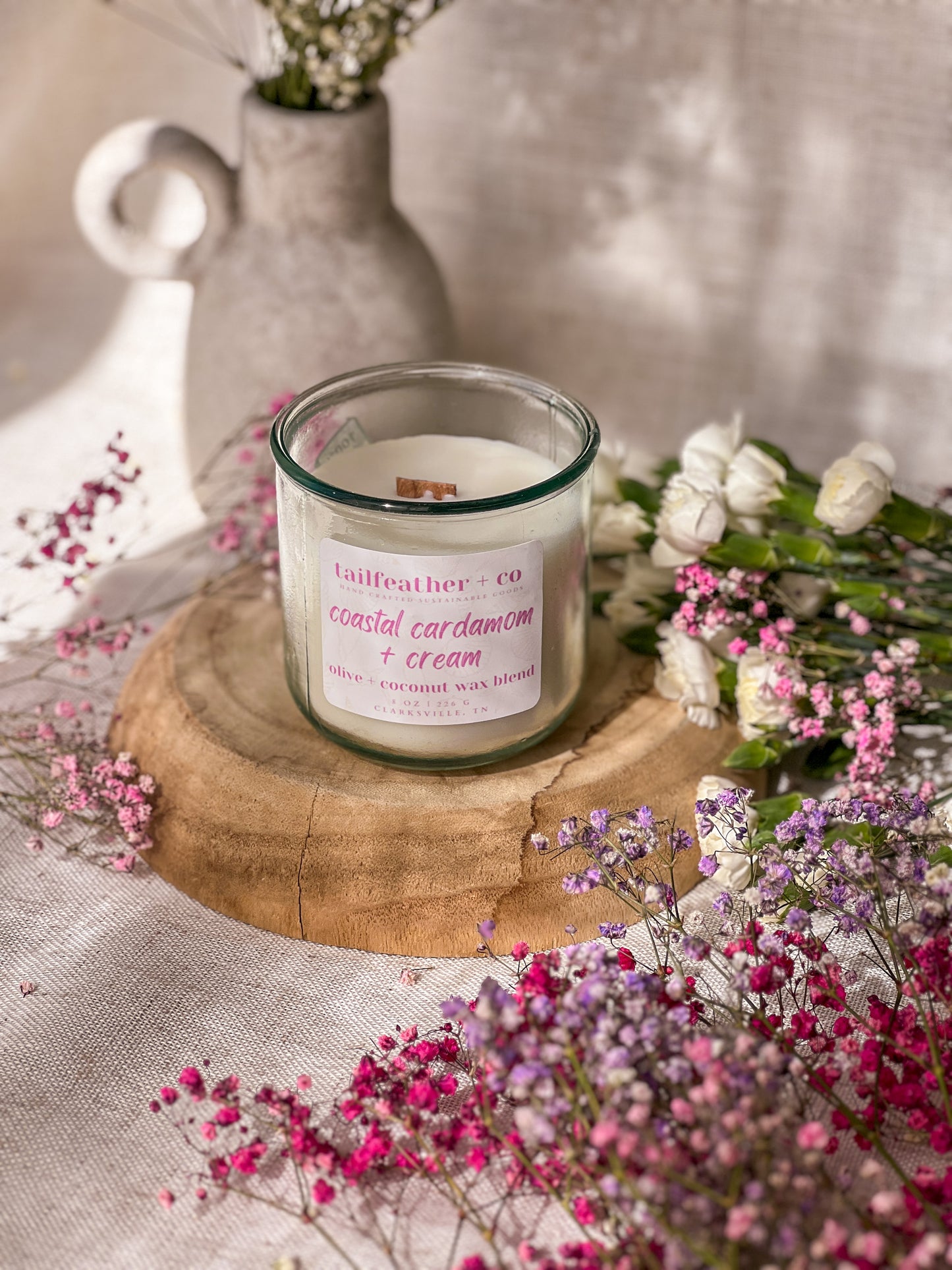 Coastal Cardamom + Cream | 8oz Candle | Spring Collection